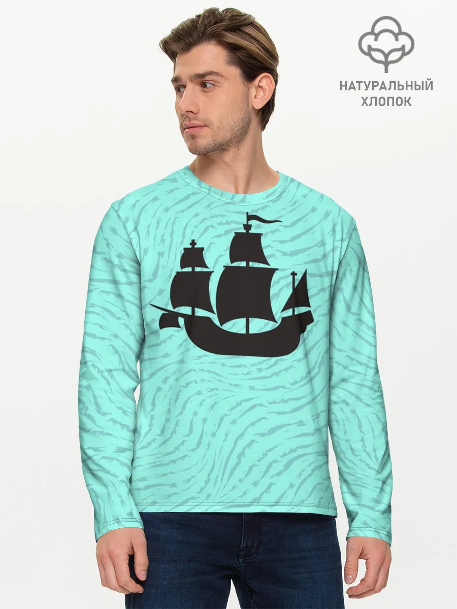 Мужской лонгслив базовый / Корабль