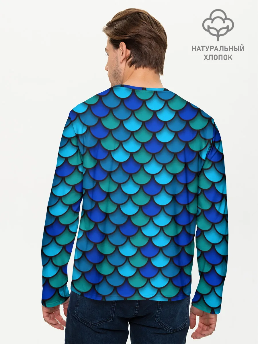 Мужской лонгслив базовый / Чешуя рыбы