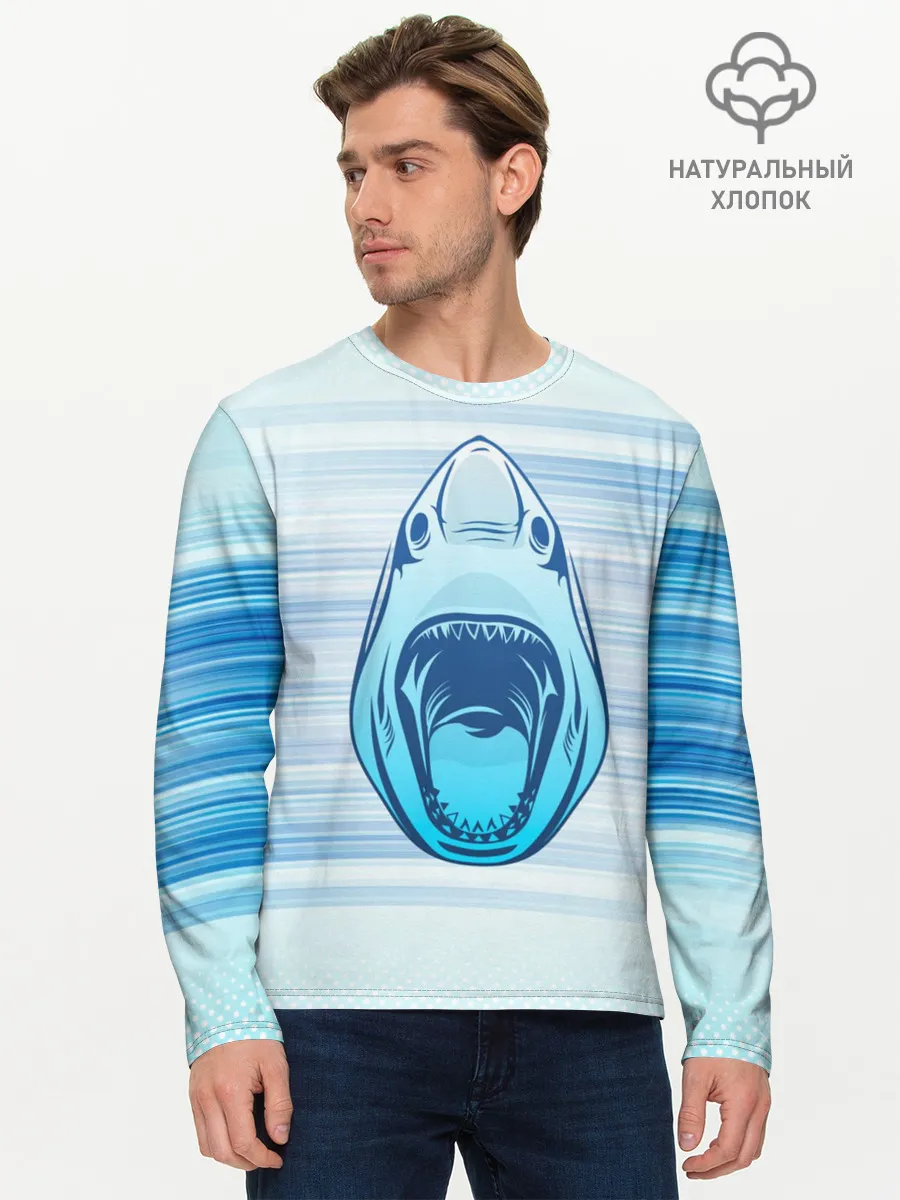 Мужской лонгслив базовый / Акула