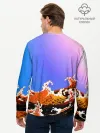 Мужской лонгслив базовый / Осьминог в Лаве | Градиент
