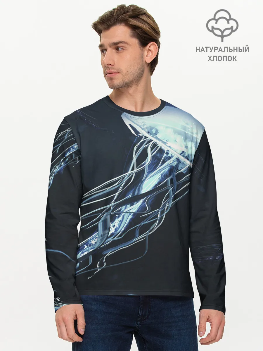 Мужской лонгслив базовый / Рисунок медуза