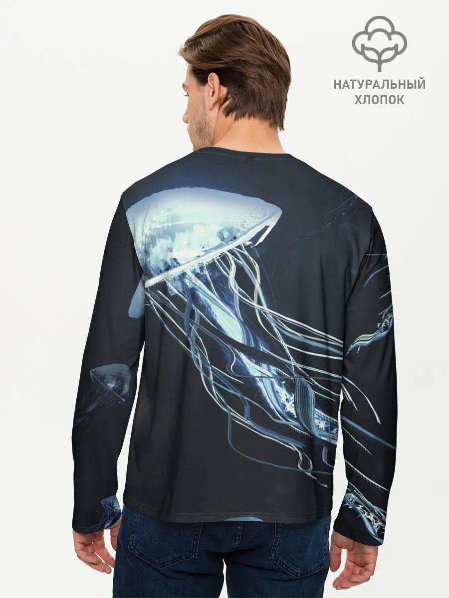 Мужской лонгслив базовый / Рисунок медуза