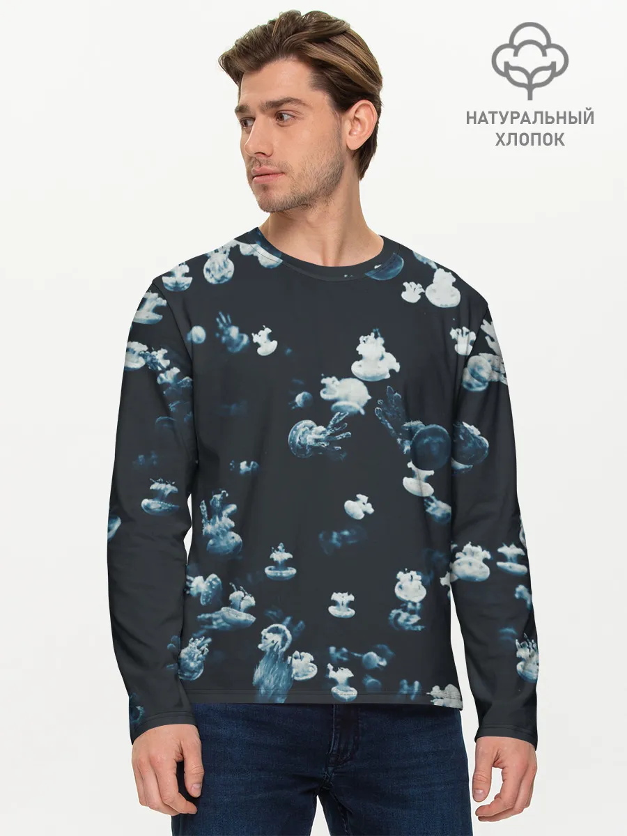 Мужской лонгслив базовый / Медузы