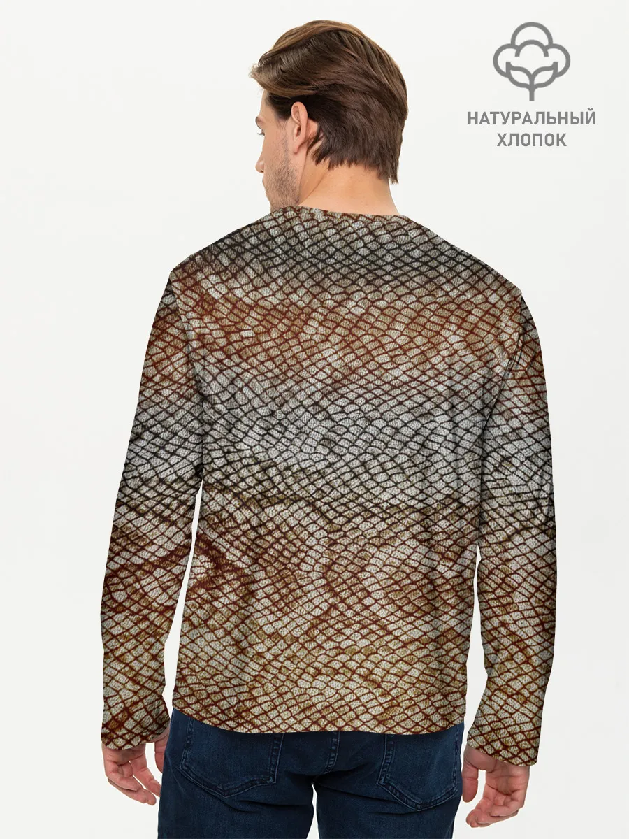 Мужской лонгслив базовый / Snake skin