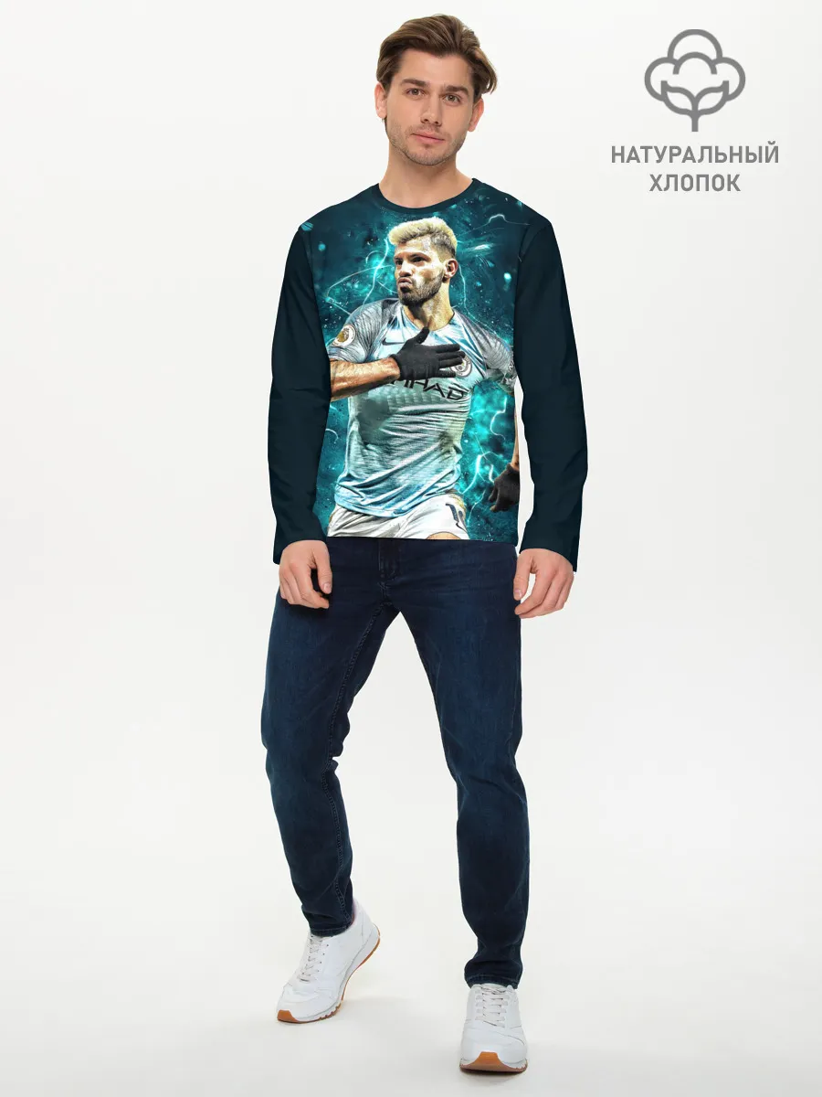 Мужской лонгслив базовый / Серхио Агуэро