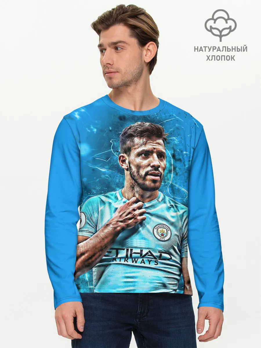 Мужской лонгслив базовый / Серхио Агуэро