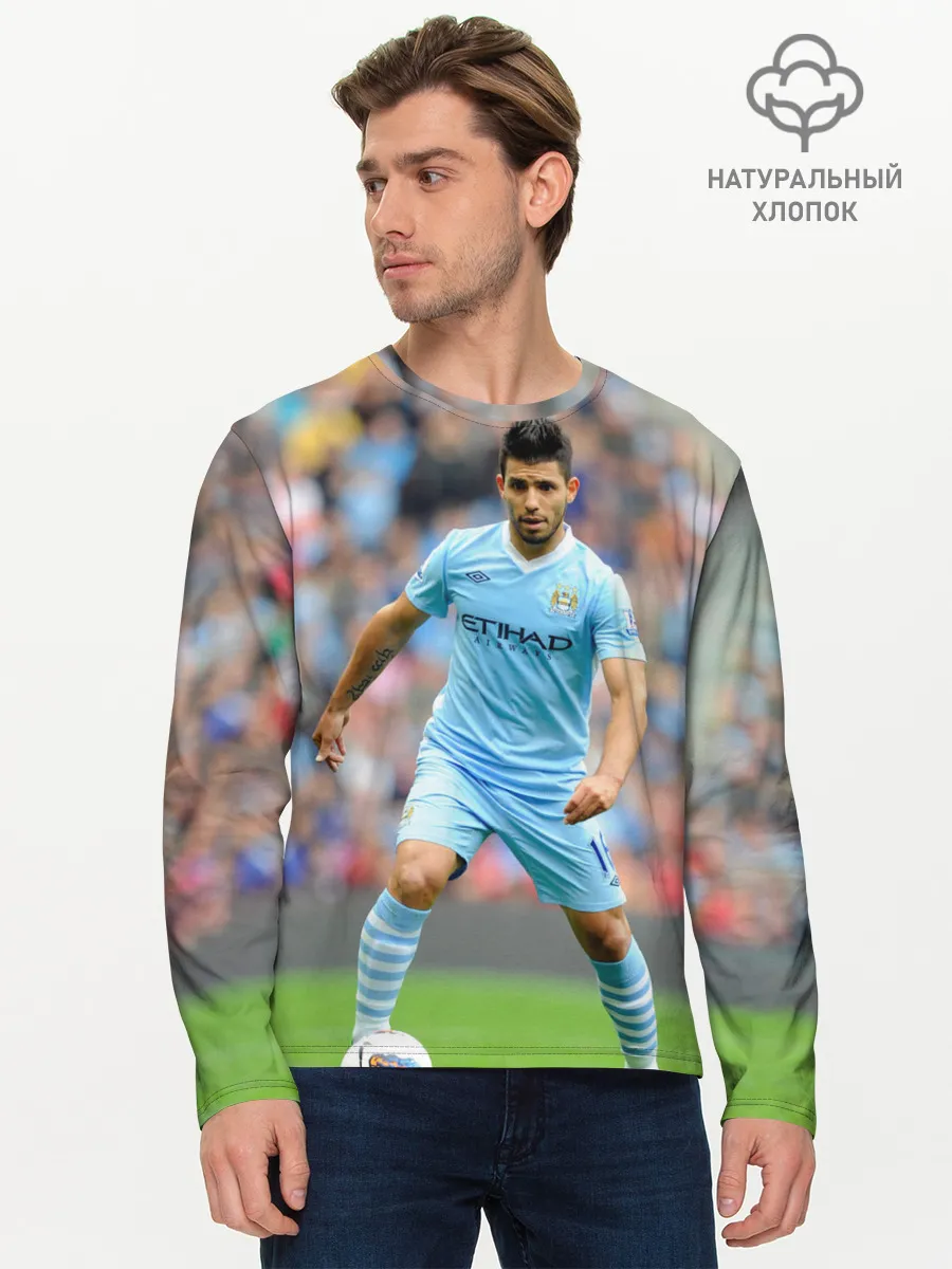 Мужской лонгслив базовый / Серхио Агуэро