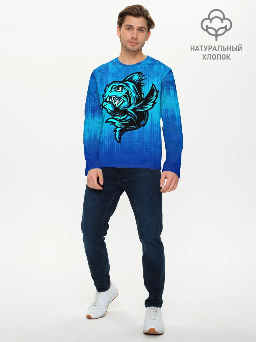 Мужской лонгслив базовый / Пиранья