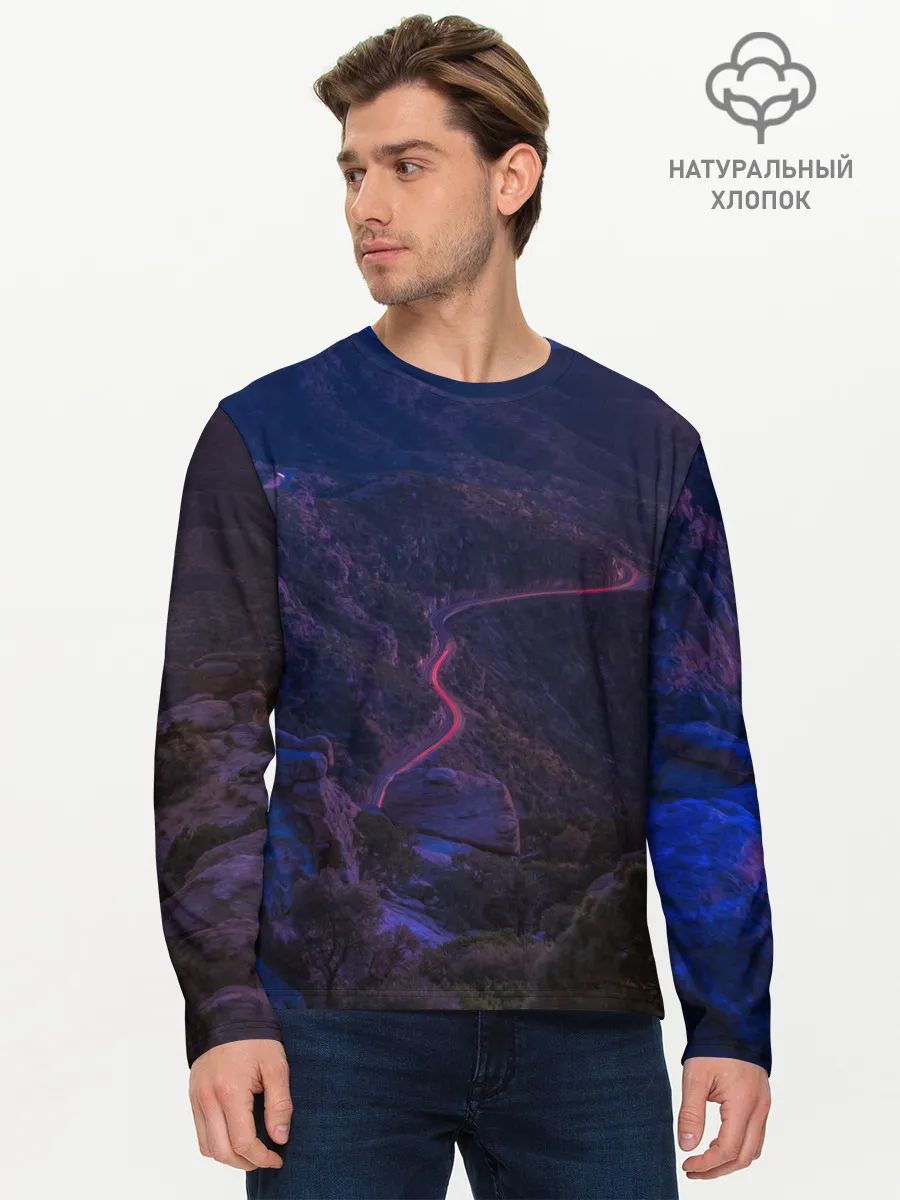 Мужской лонгслив базовый / НЕОНОВАЯ ДОРОГА
