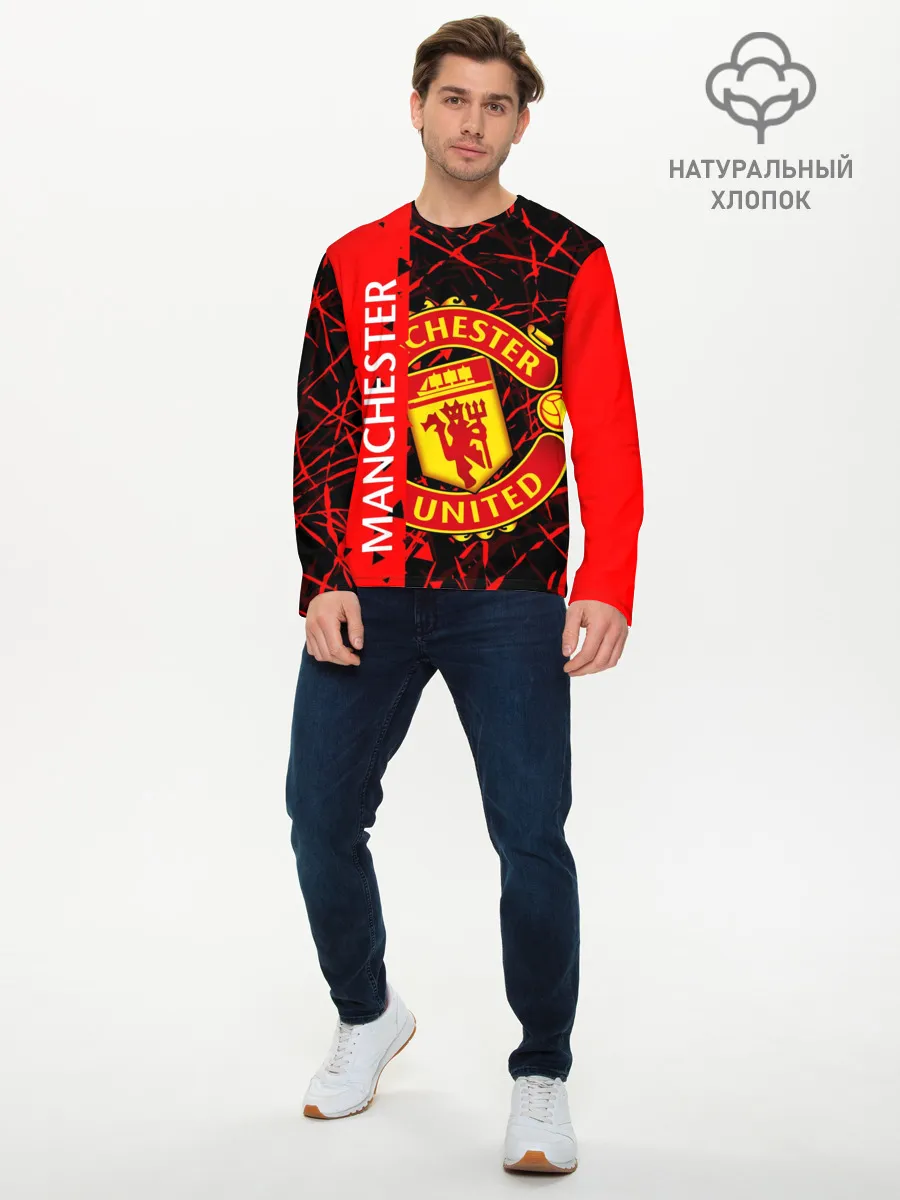 Мужской лонгслив базовый / МАНЧЕСТЕР / MANCHESTER UNITED