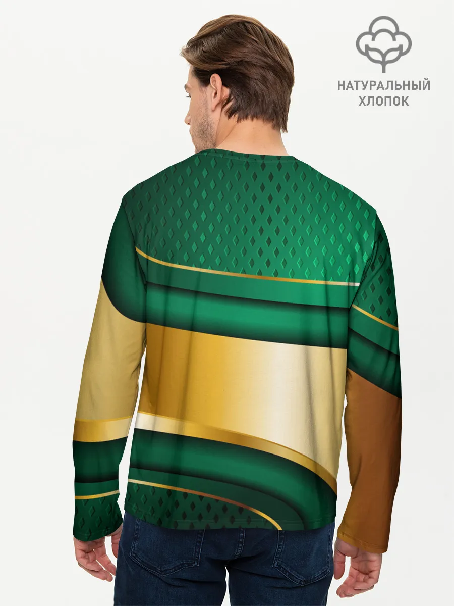 Мужской лонгслив базовый / GREEN GOLD 3D