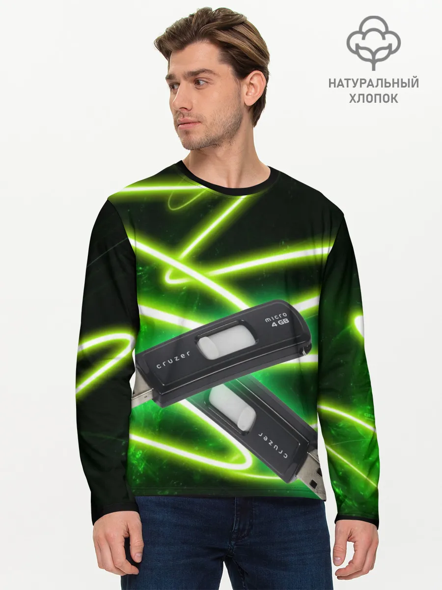 Мужской лонгслив базовый / Флешка