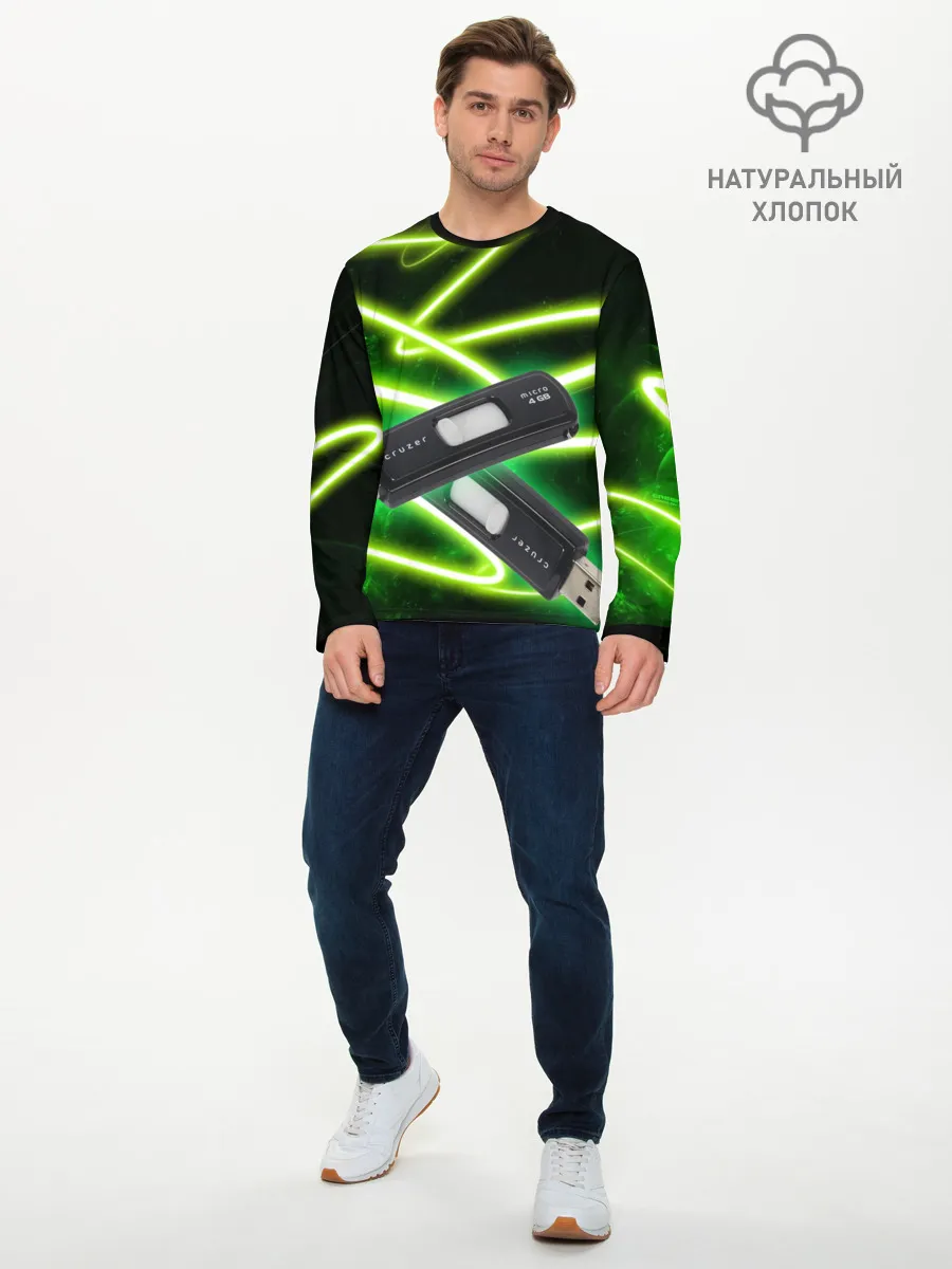 Мужской лонгслив базовый / Флешка