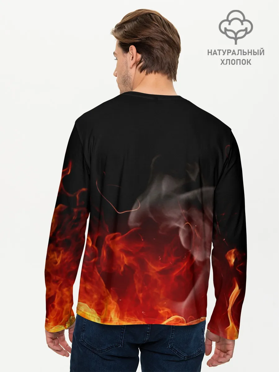 Мужской лонгслив базовый / Юно в огне | Чёрный клевер