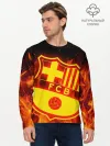 Мужской лонгслив базовый / FC BARCELONA / FIRE / ОГОНЬ