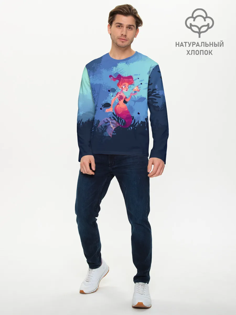Мужской лонгслив базовый / Mermaid | Русалочка