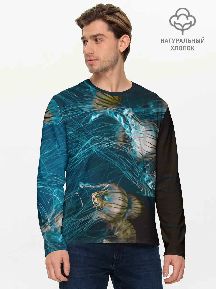 Мужской лонгслив базовый / Медузы