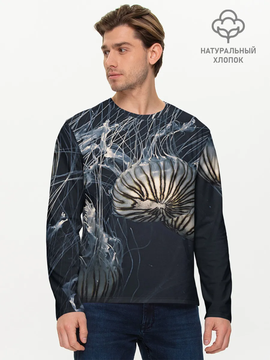 Мужской лонгслив базовый / Рисунок медуза