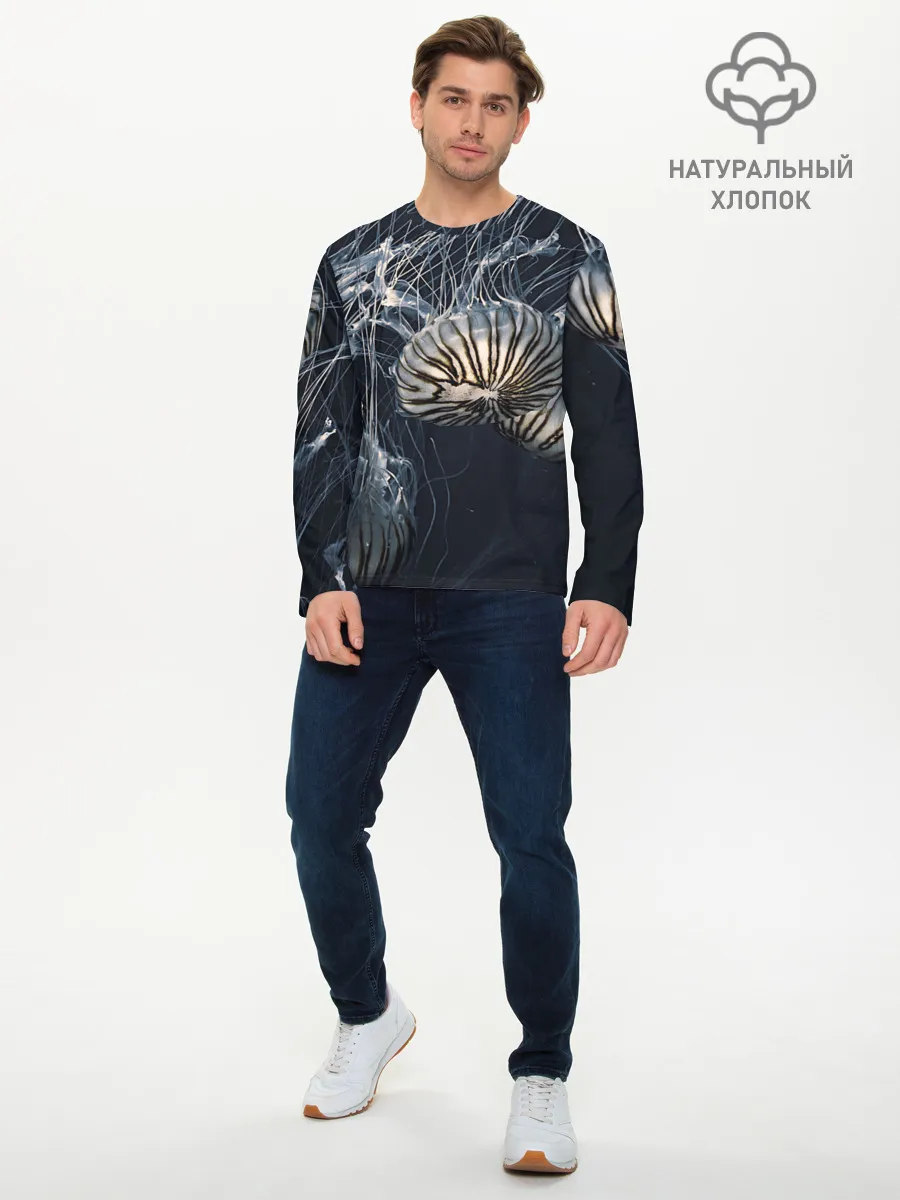Мужской лонгслив базовый / Рисунок медуза