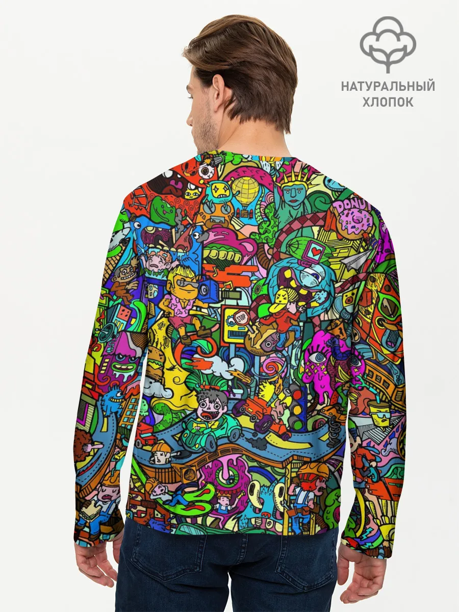 Мужской лонгслив базовый / Веселые узоры