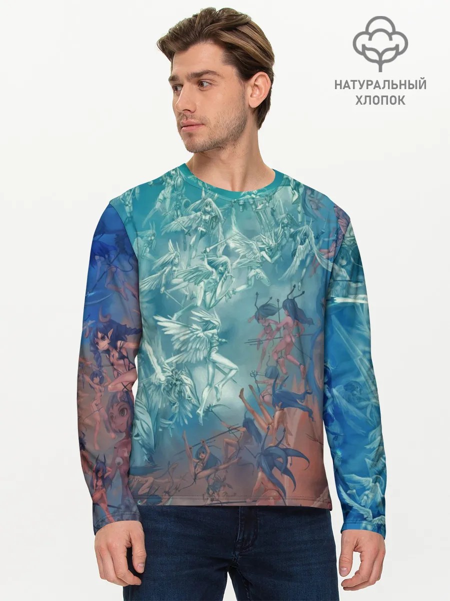 Мужской лонгслив базовый / Ангелы и Демоны