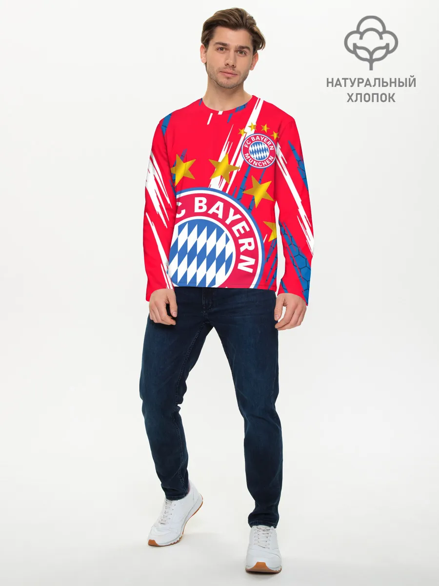 Мужской лонгслив базовый / ФК БАВАРИЯ / BAYERN / МЮНХЕН