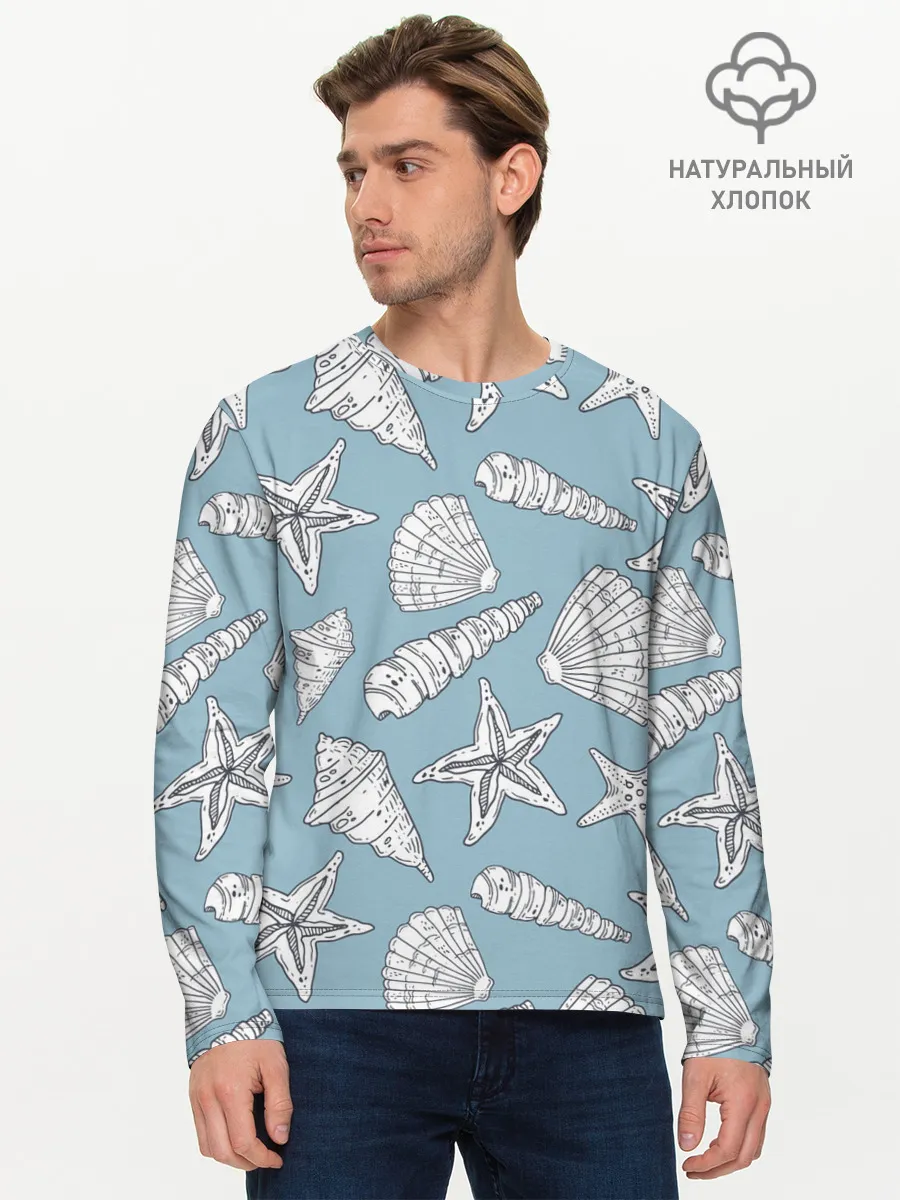 Мужской лонгслив базовый / Морские обитатели