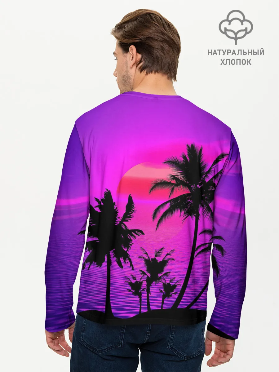 Мужской лонгслив базовый / Неоновый Закат