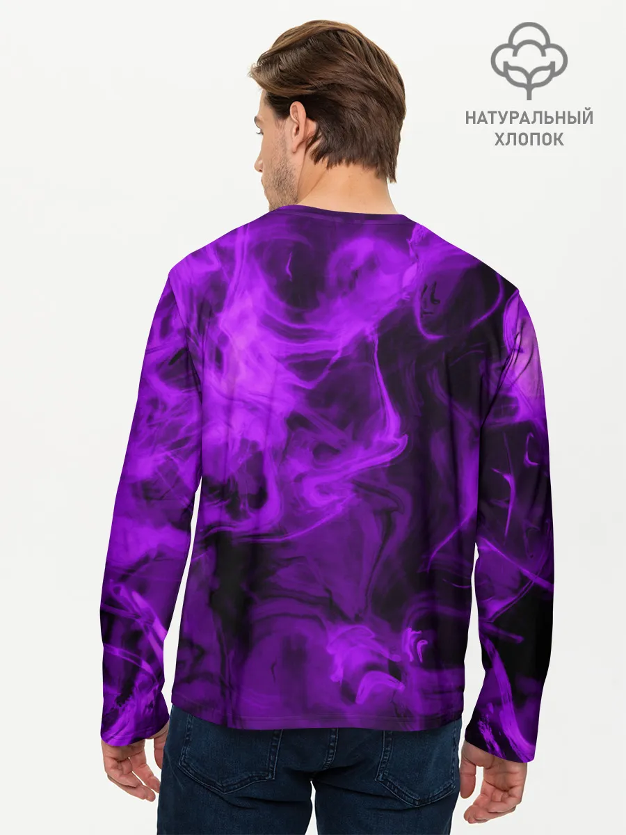 Мужской лонгслив базовый / Неоновый Дым