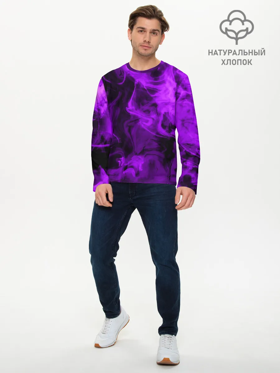 Мужской лонгслив базовый / Неоновый Дым