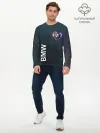 Мужской лонгслив базовый / BMW Heart. Grooved Texture