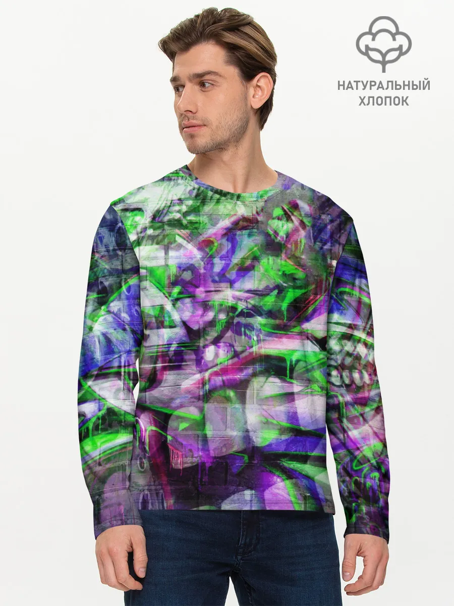 Мужской лонгслив базовый / Граффити на стене