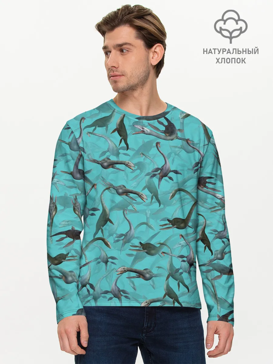 Мужской лонгслив базовый / Лохнесский камуфляж