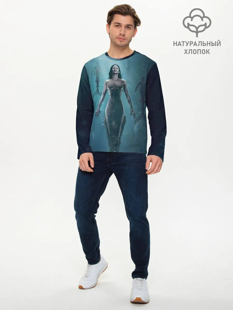 Мужской лонгслив базовый / Русалка
