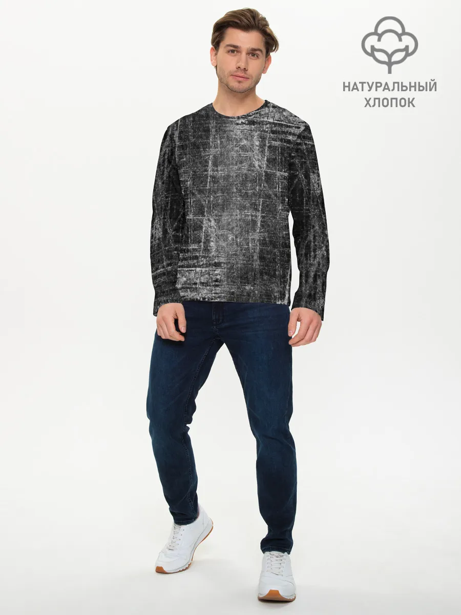 Мужской лонгслив базовый / Потертости