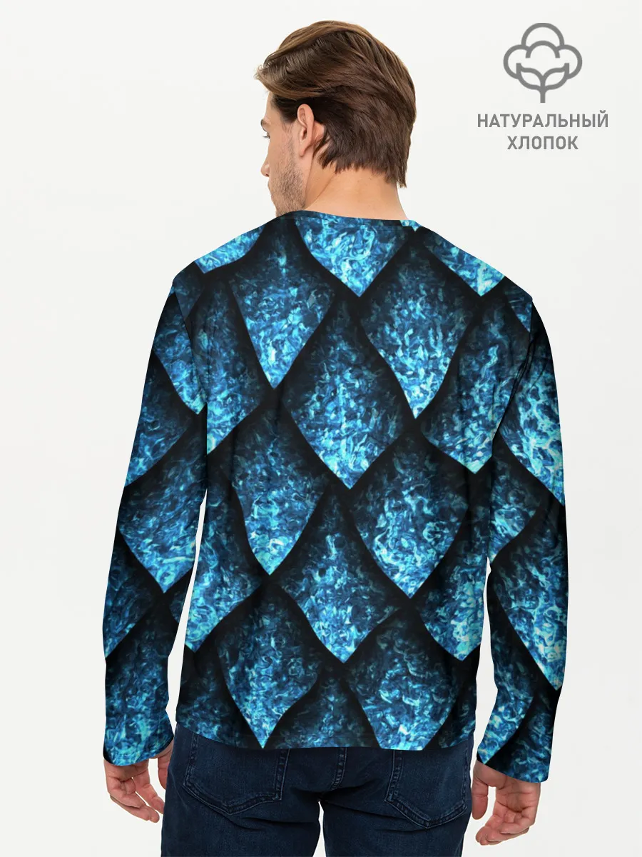 Мужской лонгслив базовый / Чешуя ледяного дракона