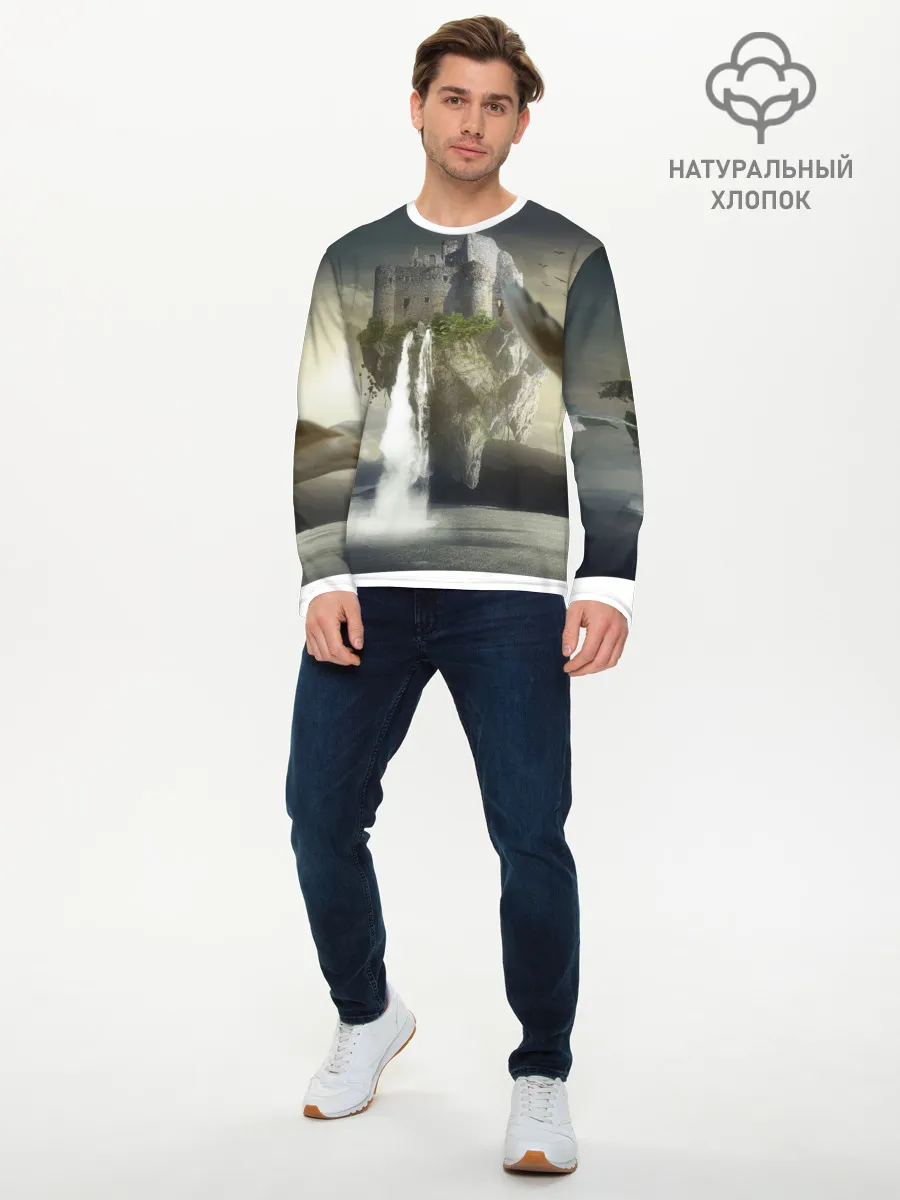 Мужской лонгслив базовый / Парящий замак