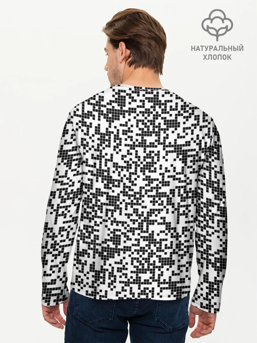 Мужской лонгслив базовый / Пиксельный Узор