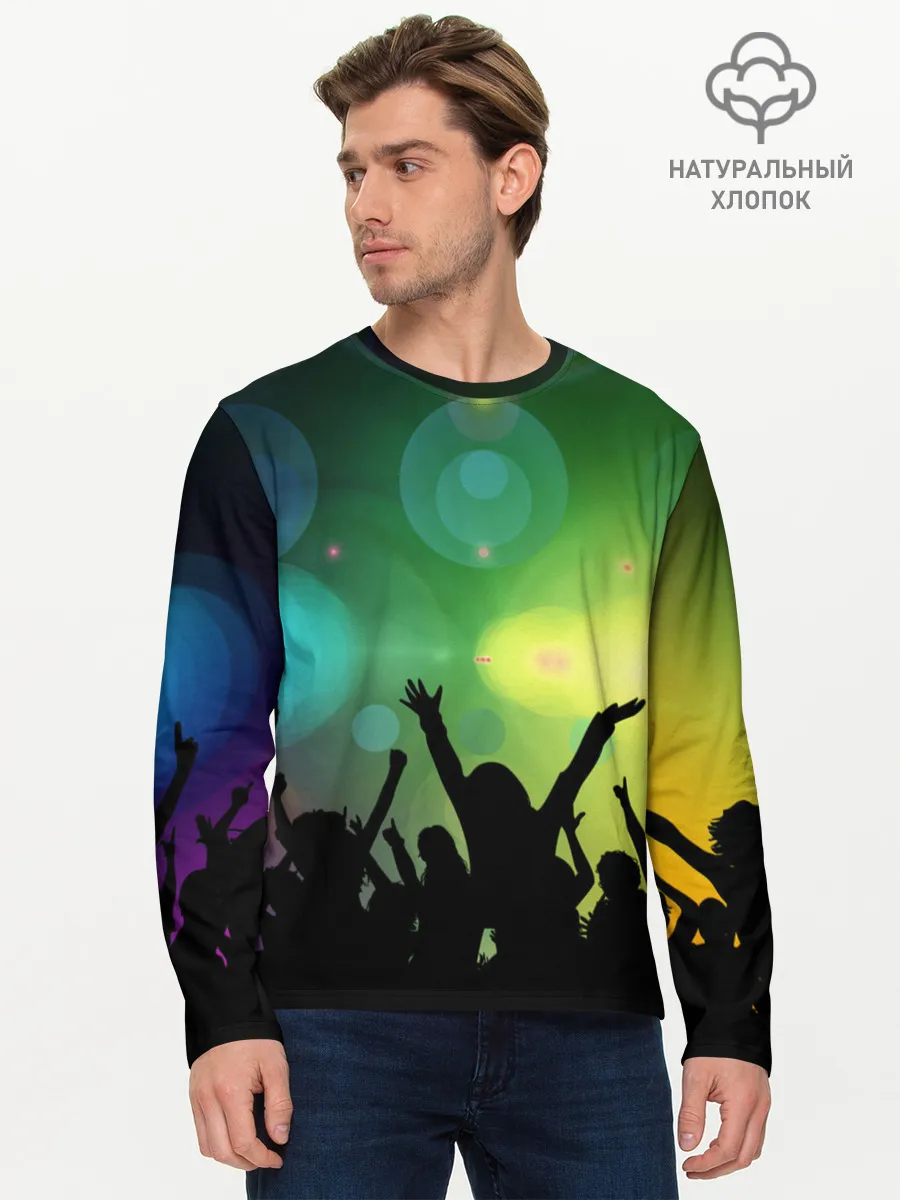 Мужской лонгслив базовый / Неоновая Вечеринка