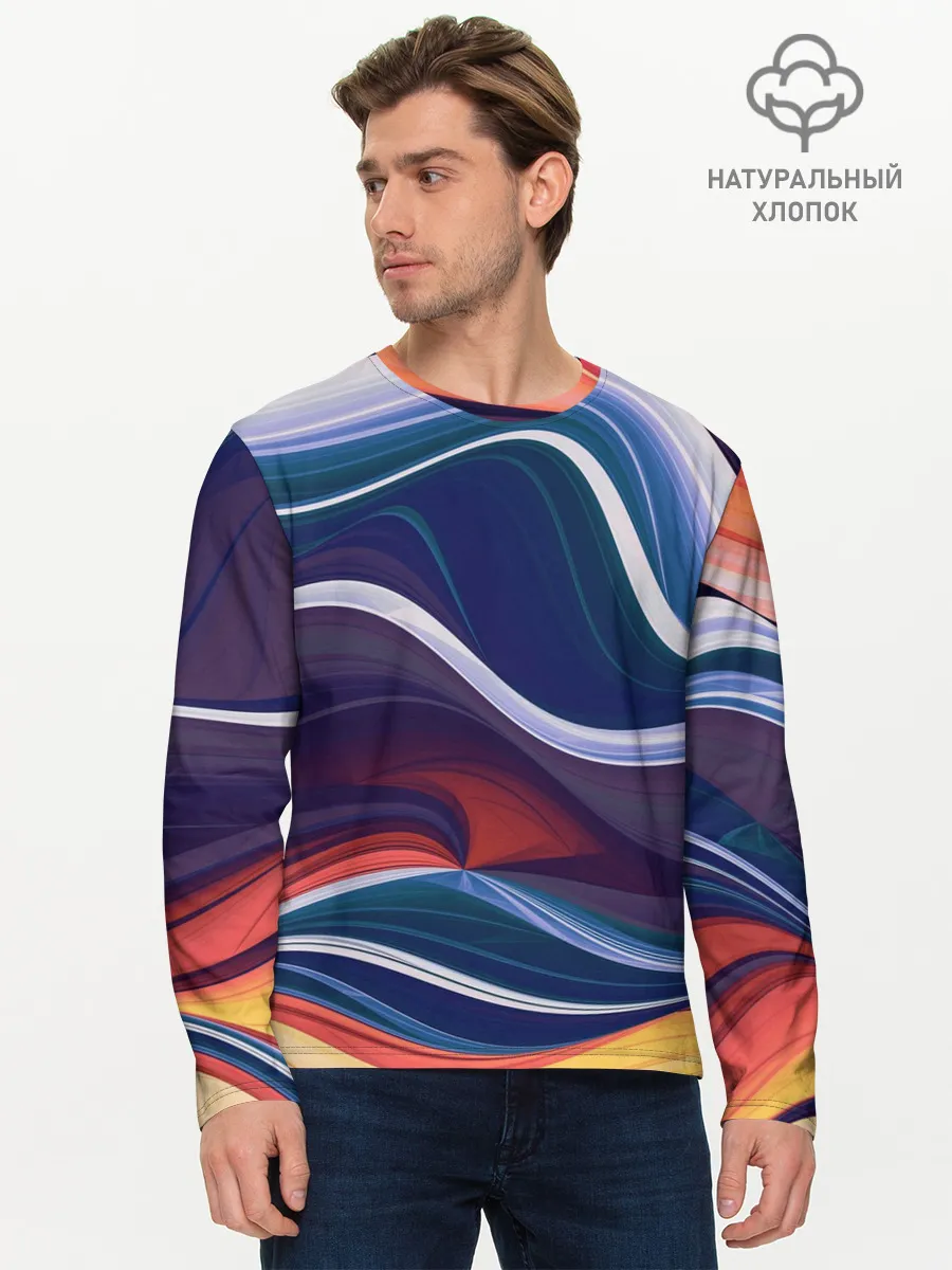 Мужской лонгслив базовый / Colored lines