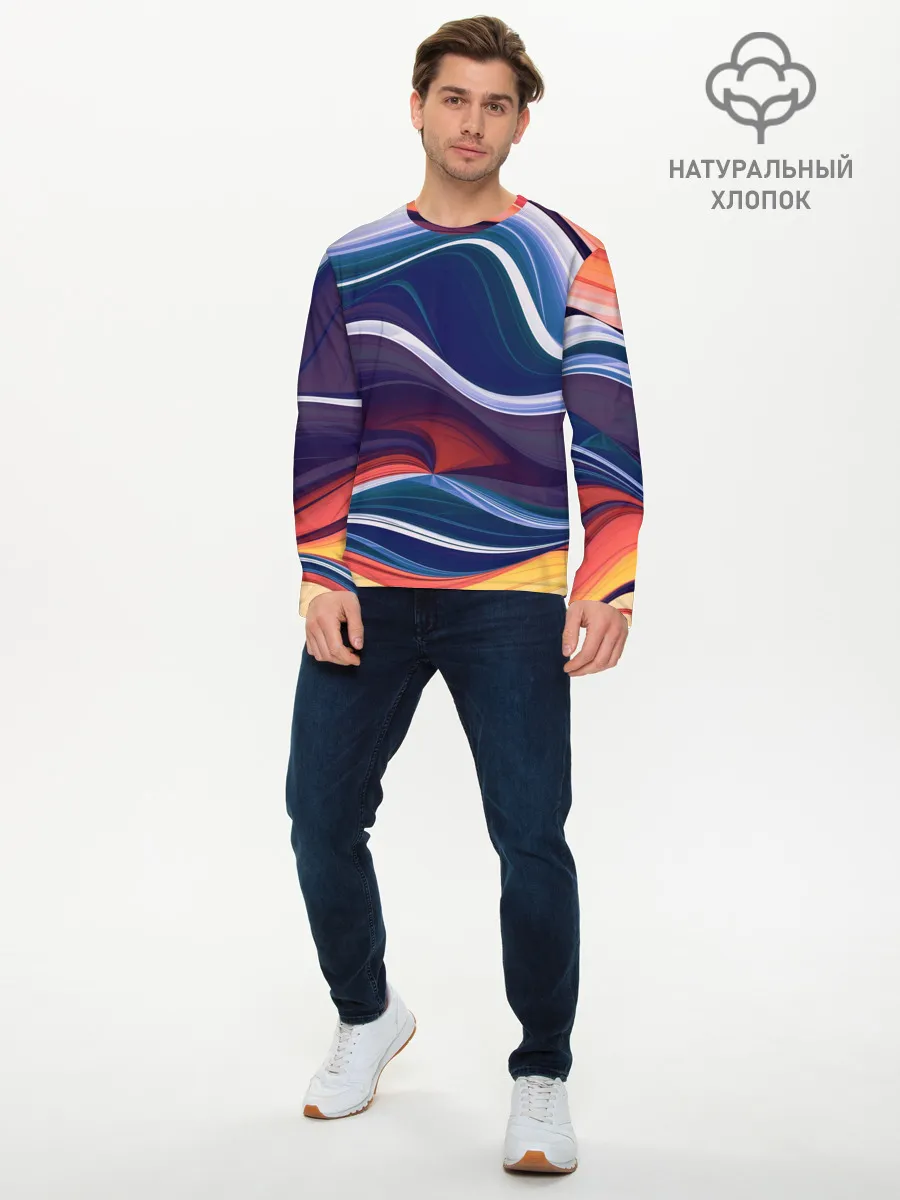 Мужской лонгслив базовый / Colored lines