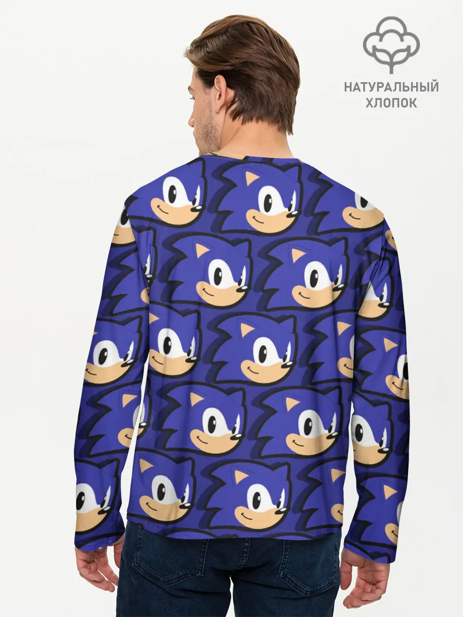 Мужской лонгслив базовый / Sonic pattern
