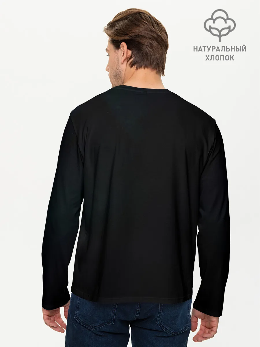 Мужской лонгслив базовый / Соник сквозь кольцо