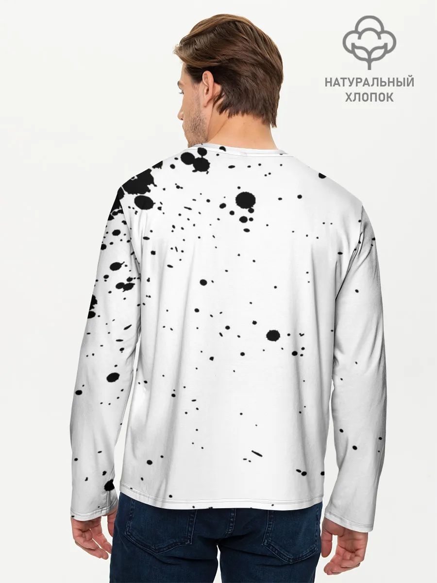 Мужской лонгслив базовый / Черные быки брызги Чёрный клевер