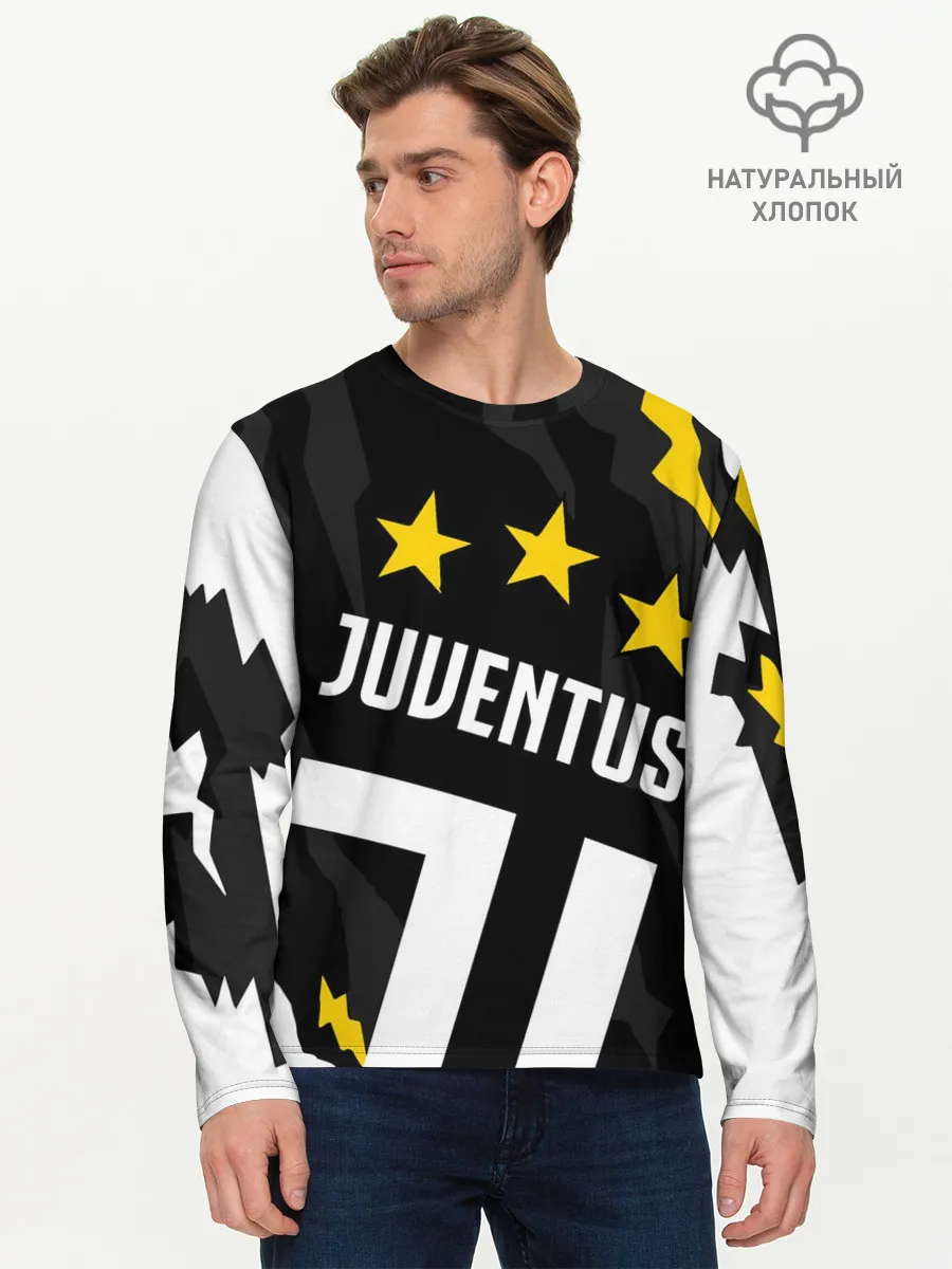 Мужской лонгслив базовый / JUVENTUS / ЮВЕНТУС / ПОРЕЗЫ