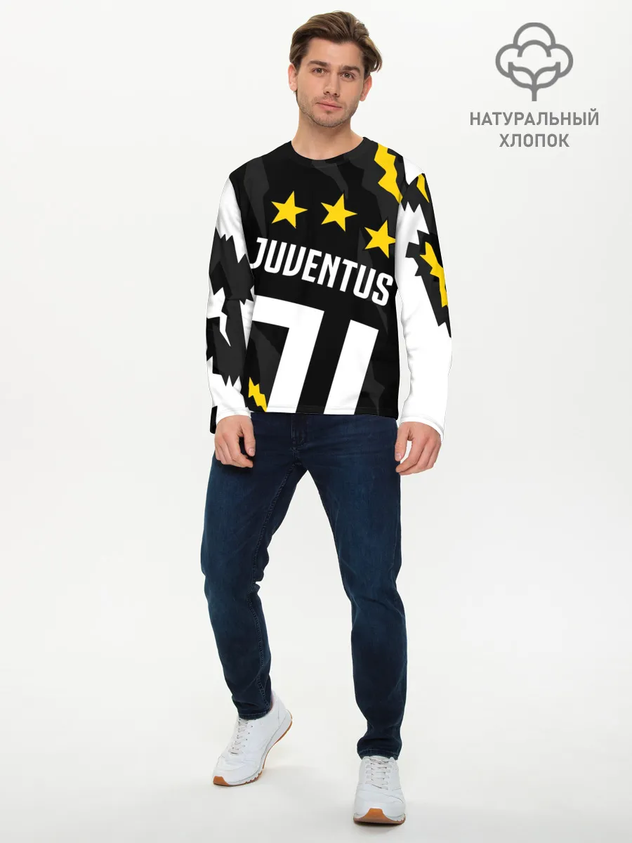 Мужской лонгслив базовый / JUVENTUS / ЮВЕНТУС / ПОРЕЗЫ