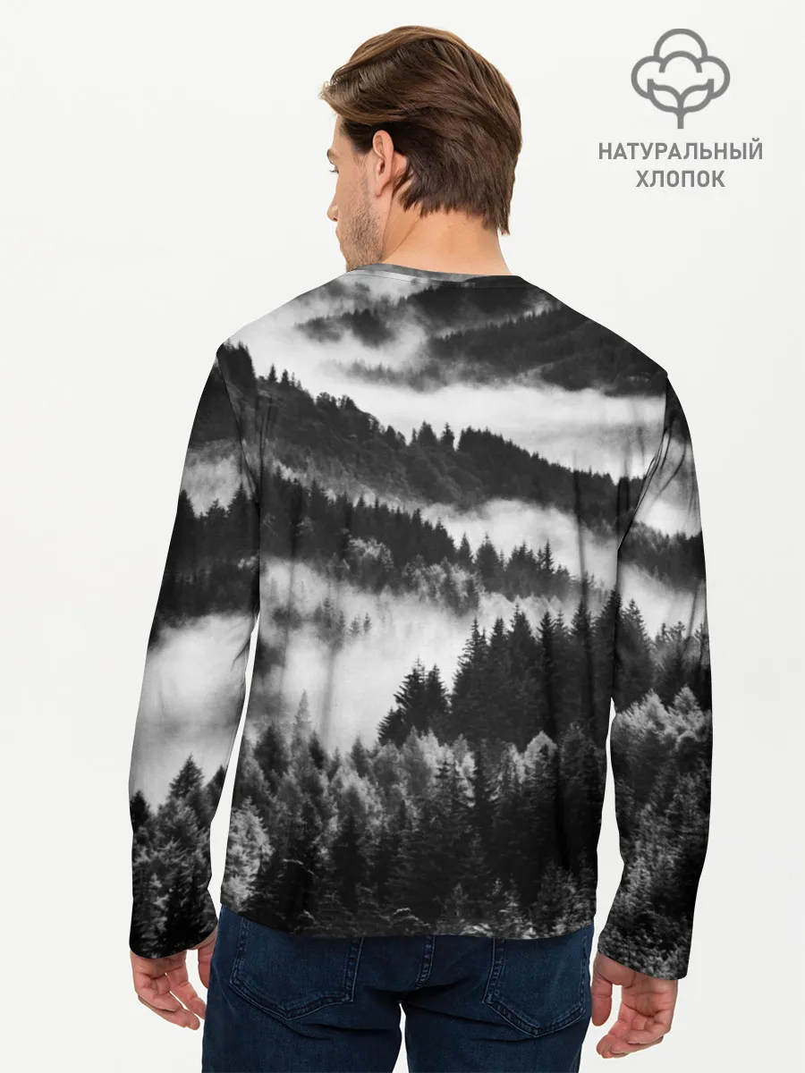 Мужской лонгслив базовый / ТУМАННЫЙ ЛЕС / МРАЧНЫЙ ЛЕС