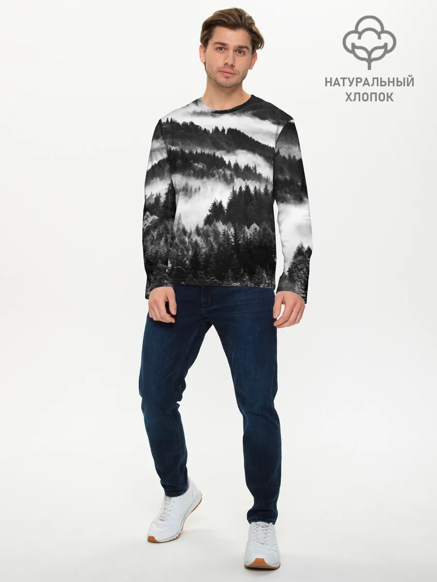 Мужской лонгслив базовый / ТУМАННЫЙ ЛЕС / МРАЧНЫЙ ЛЕС
