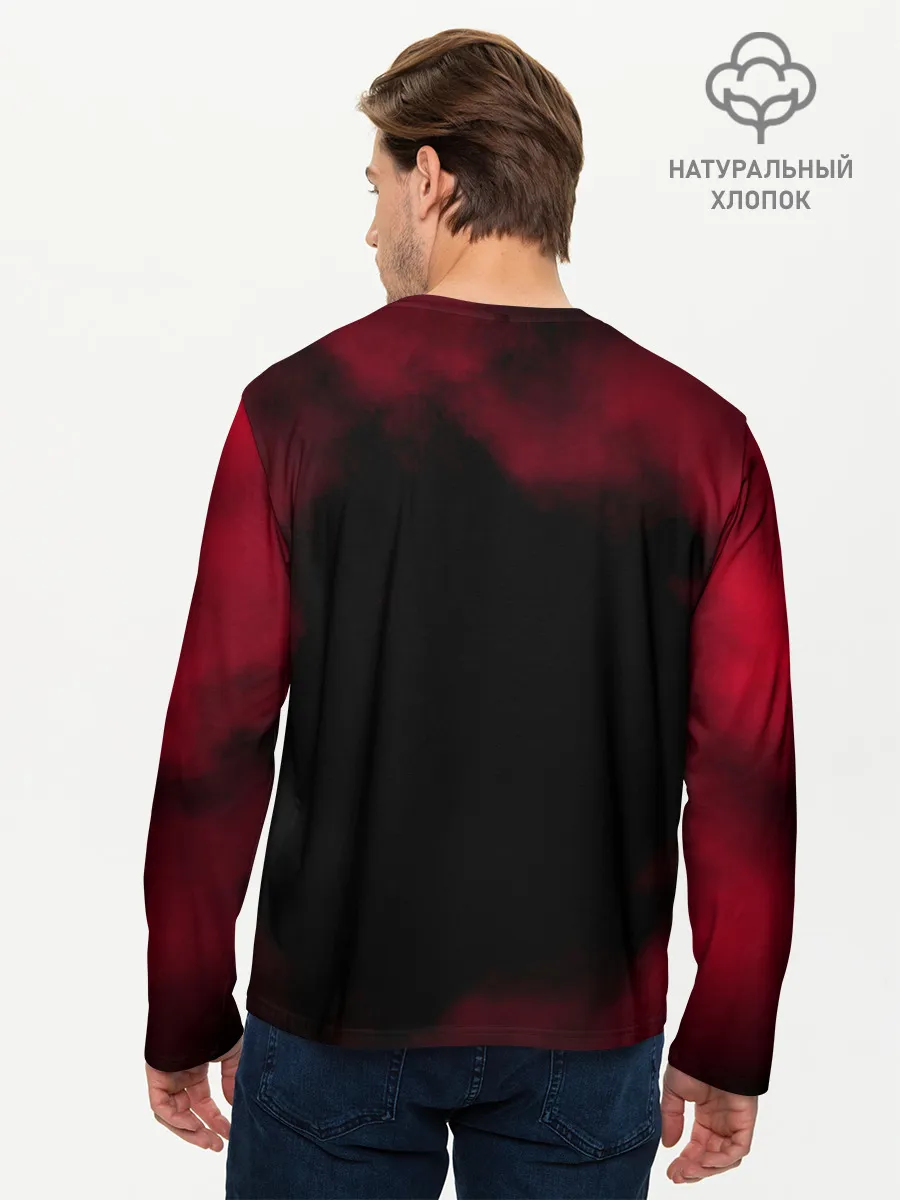 Мужской лонгслив базовый / Черные быки демонические глаза