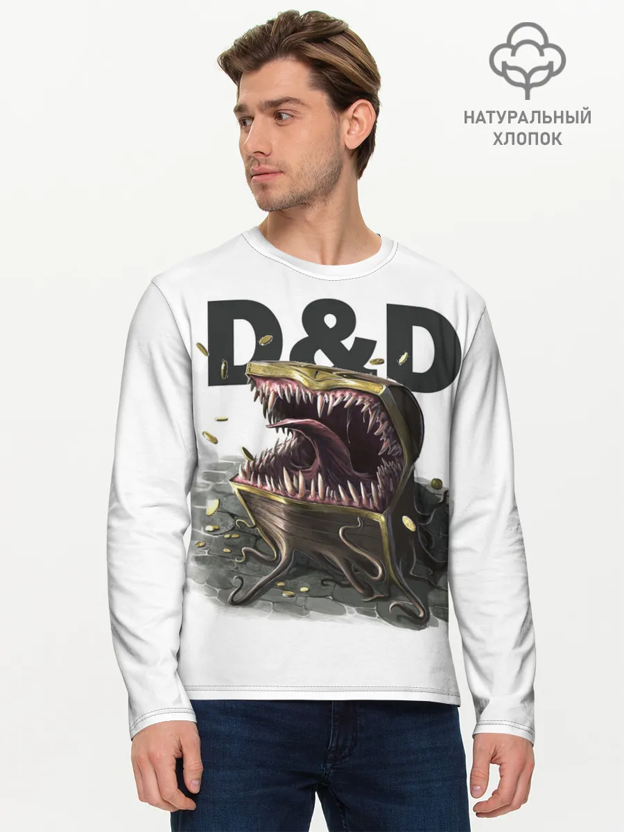 Мужской лонгслив базовый / D&D | Мимик-сундук | ДнД